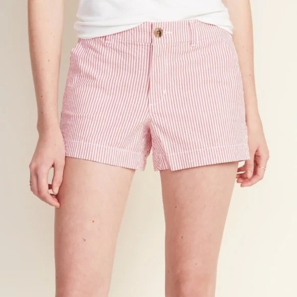 Old Navy Pants - Old Navy "Every Day Short" High Waisted Pinstripe Chino Shorts, Size 8 NWOT